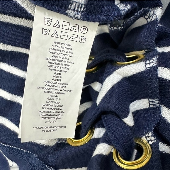 Michael Kors Navy White Stripe Nautical Hoodie, Large - Picture 7 of 10